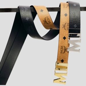 NWT! MCM Men’s Textured Logo Reversible Belt